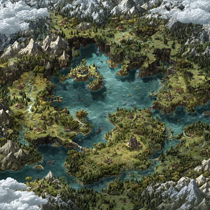 create detailed fantasy world maps