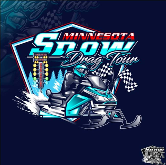 design dynamic looking snowmobile club logo