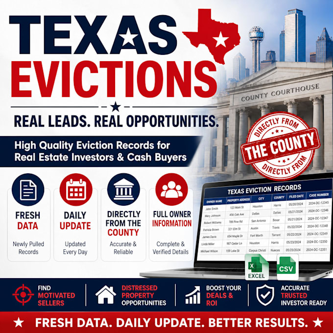provide eviction records all over texas