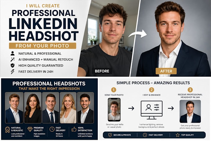 create a professional linkedin headshot photo