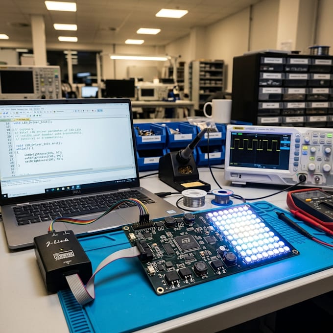 develop custom led driver firmware for smart lighting and pcb systems