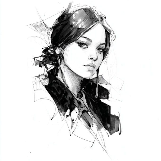 draw black and white illustrations