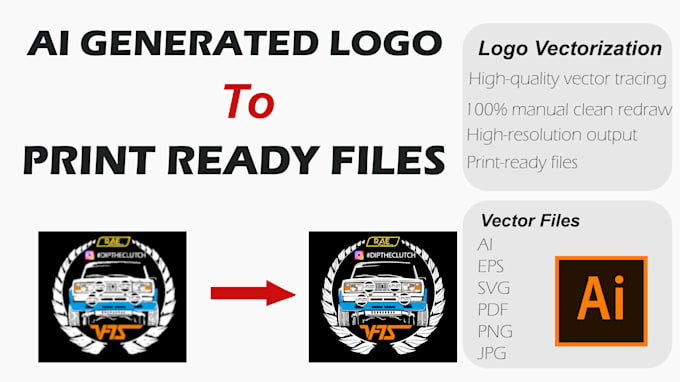 convert ai generated logo to print ready vector file