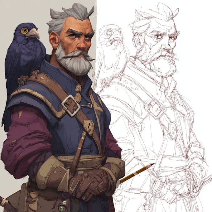 draw your fantasy character, rpg character or portrait