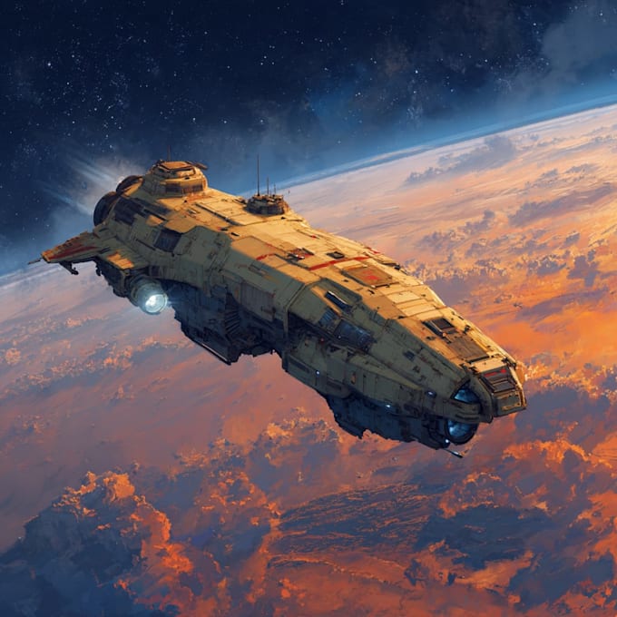 create spaceship concept art for you