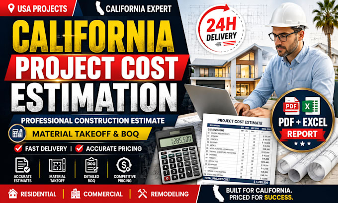 do california construction project cost estimation professionally