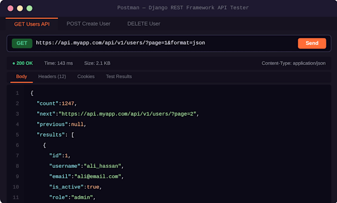 develop a python django web app or rest API
