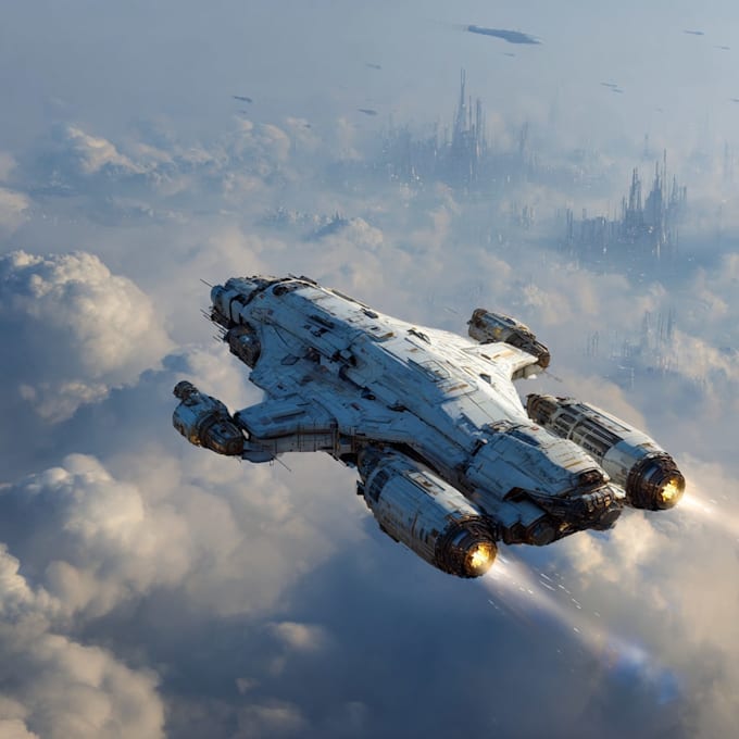 create spaceship concept art for you