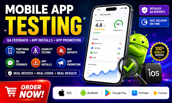 mobile app testing installs QA feedback app promotion for ios and android