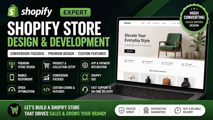 build a conversion focused shopify store with premium design and custom features