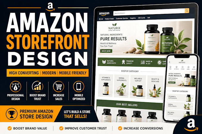 design amazon storefront product pages fba branding