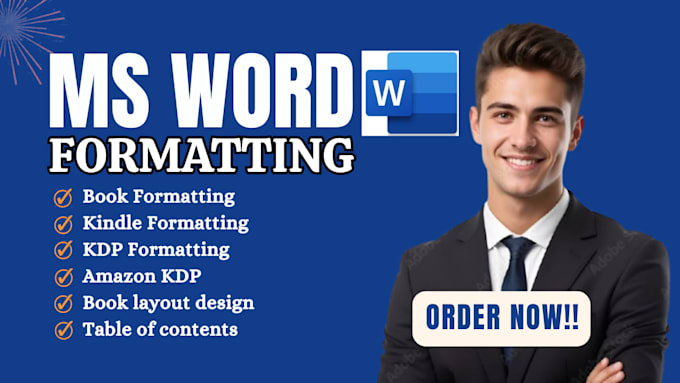 type, design, format microsoft word document, ms word formatting, copy editing