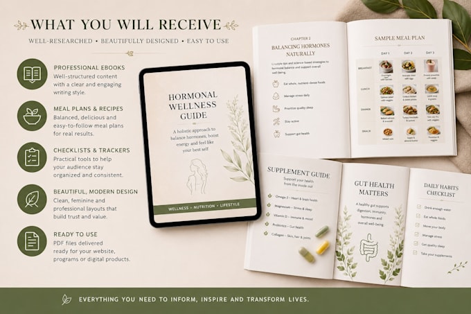 create a women wellness ebook guide or meal planner