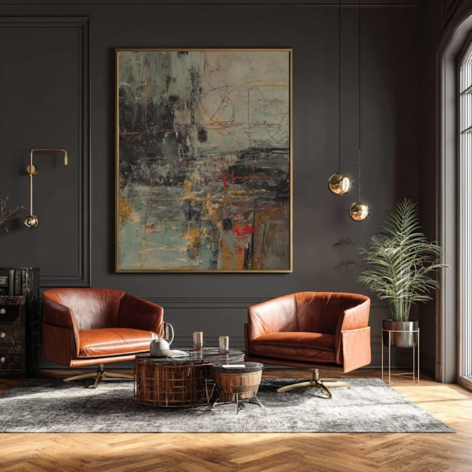 design premium abstract art for interior decoration