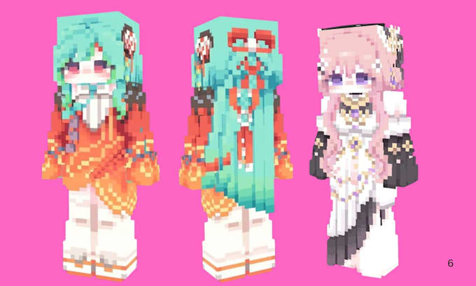 create high res custom minecraft skin, avatar for java, bedrock, pvp and youtube