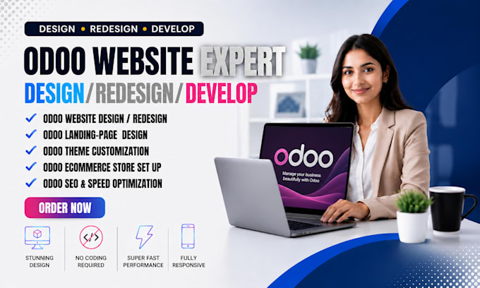 design, redesign, customize odoo website, ecommerce and landing page