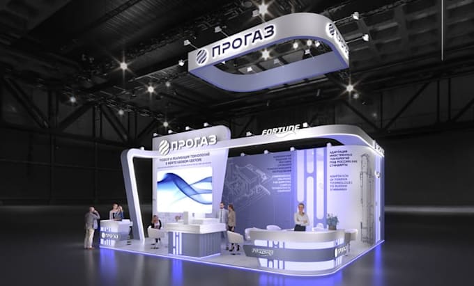 do 3d virtual exhibition stand, 3d trade booth, stall, 3d kiosk design
