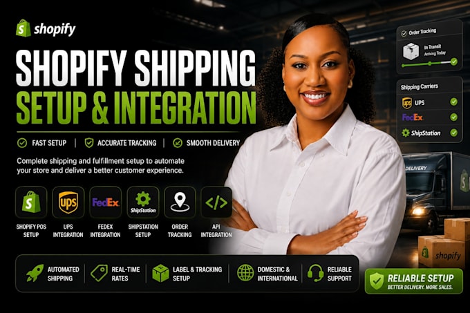 setup shopify pos, ups, fedex, order tracking, shipstation, API integration