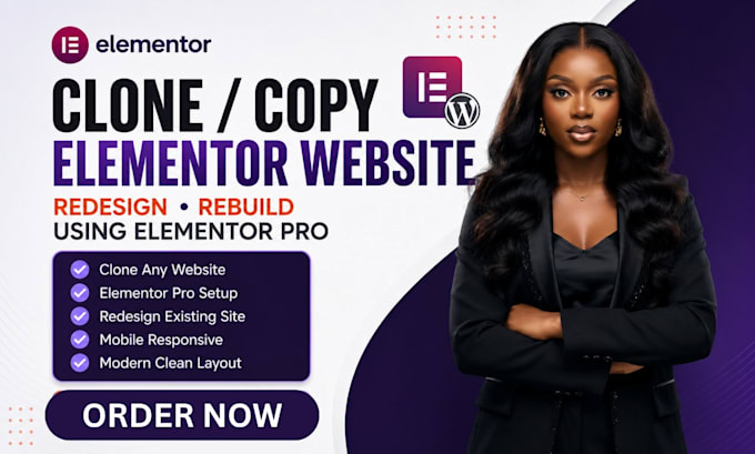 duplicate clone redesign any website into wordpress with elementor pro