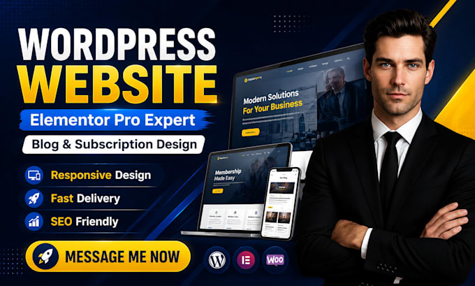 design wordpress website, elementor pro blog and subscription site