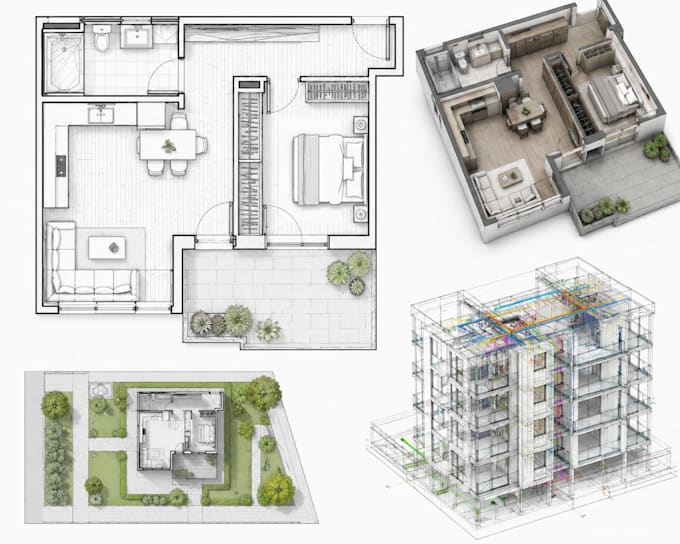 create revit architecture 2d floor plan, site plan, 3d modeling and bim design