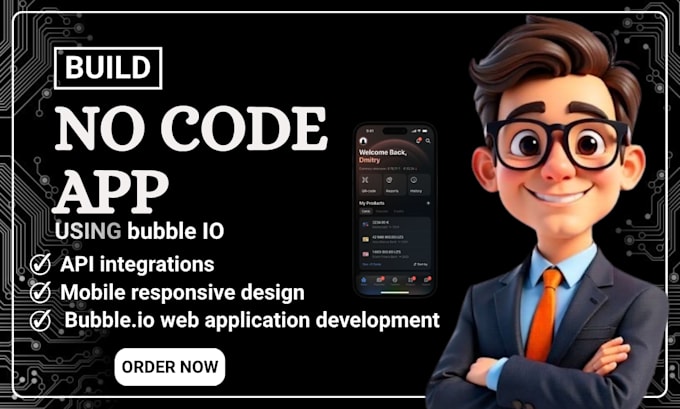 build bubble io saas mvp and no code web app