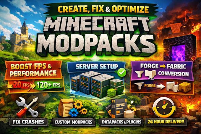create fix optimize minecraft modpack server setup spigot convert fabric forge
