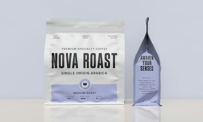 create product packaging box design, label design, pouch design