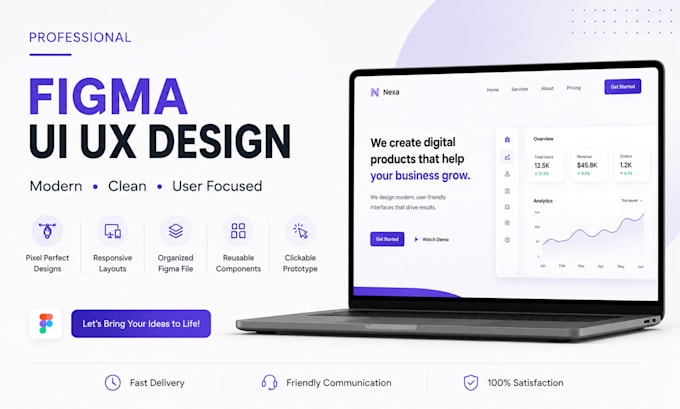 do modern website UI UX design in figma