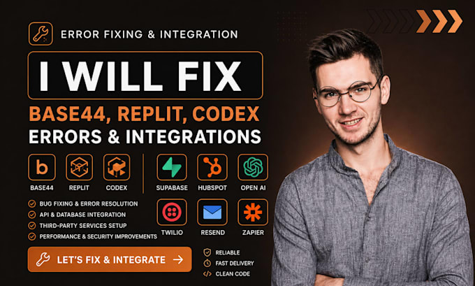 fix base44 replit codex errors supabase hubspot open ai twillio resend zapier