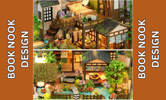 design custom 2d blueprints 3d models for your miniature book nook shelf inserts