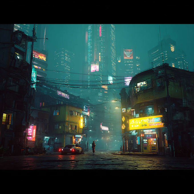 2d cyberpunk futuristic city