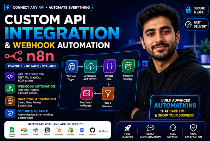 create advanced n8n API integrations and webhook automation