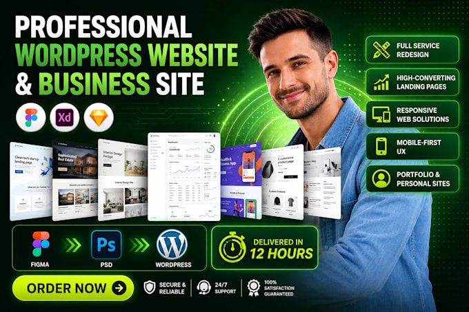 website figma to wordpress landing page wordpress website development