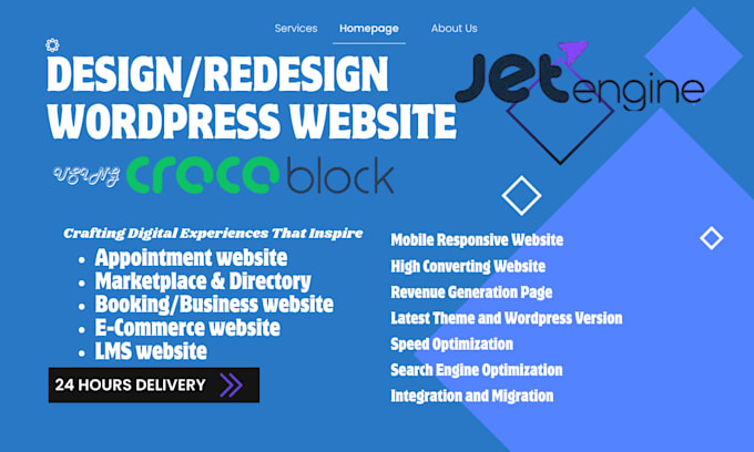 build a dynamic mobile responsive wordpress website using crocoblock jetengine