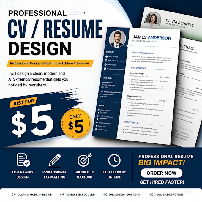create a professional ats friendly resume and CV