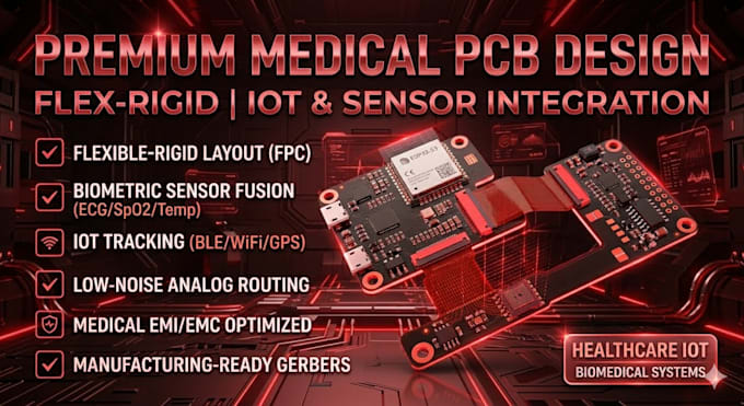 design medical device pcb, medical sensor flexible rigid, board tracker iot pcb