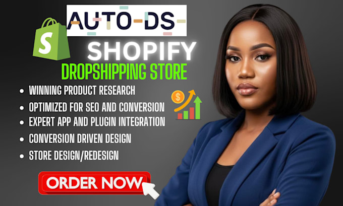 setup automated shopify dropshipping store website design with autods