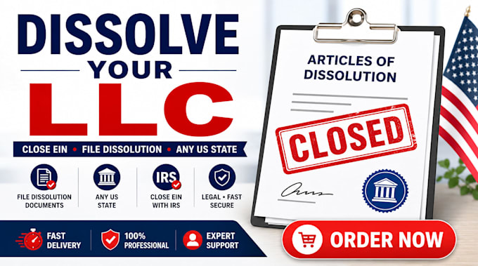 dissolve llc, close ein, and file US company dissolution