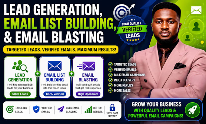 do lead generation, email list building, and email blasting