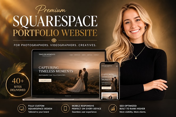 build a squarespace website portfolio  for photographers, videographers website