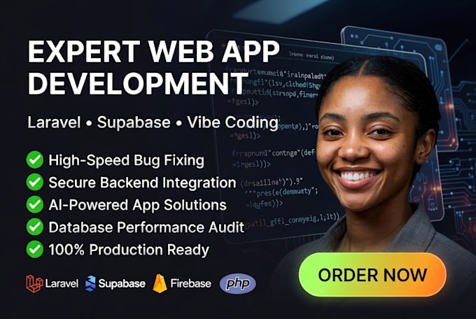 laravel bug fix, vibe coding, supabase web app, php developer, aws bedrock, apis