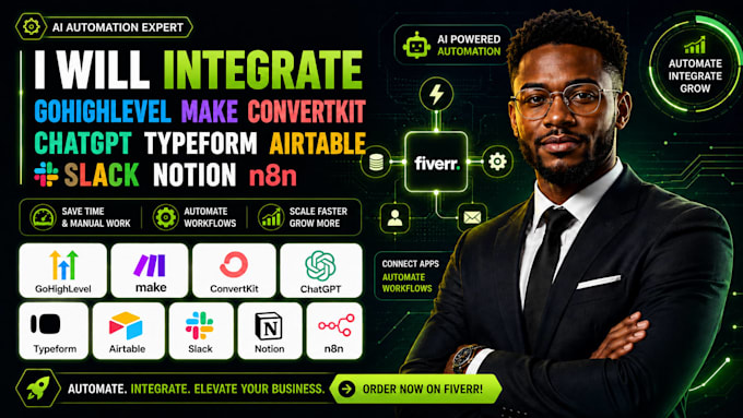 integrate gohighlevel make convertkit chatgpt typeform airtable slack notion n8n