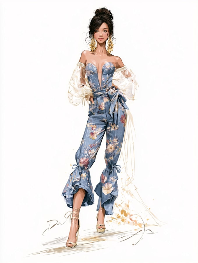 sketch a fashion illustration