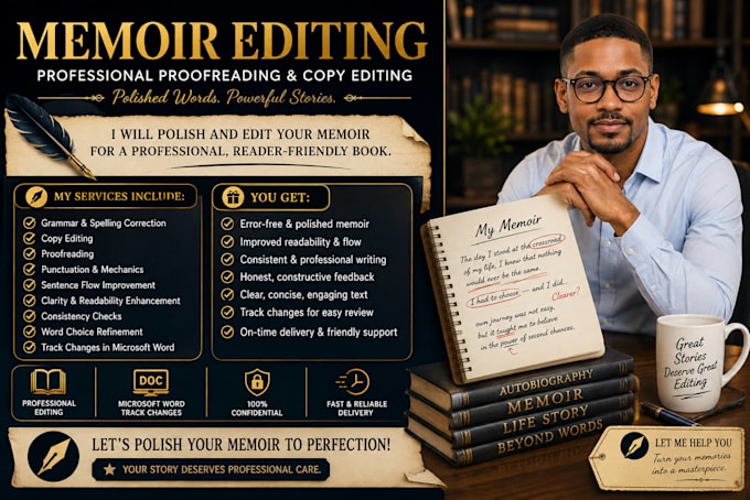 professionally edit and proofread your memoir