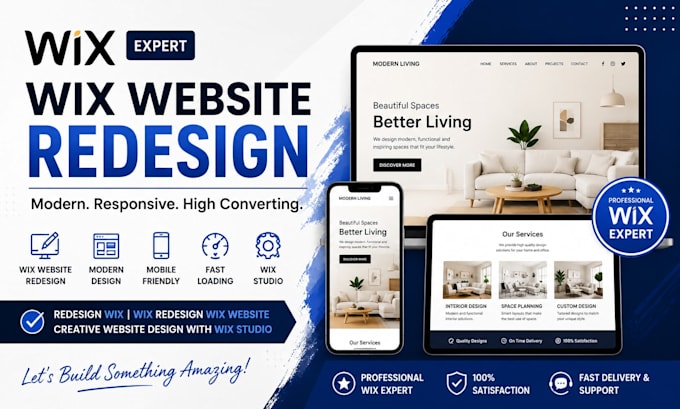 wix website redesign, wix website design, develop wix website design, wix expert