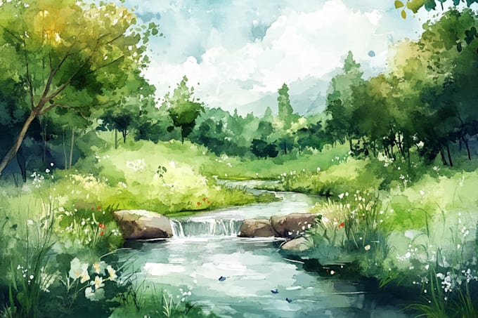 paint landscapes in watercolor
