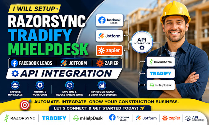 setup razorsync tradify mhelpdesk facebook leads jotform zapier api integration