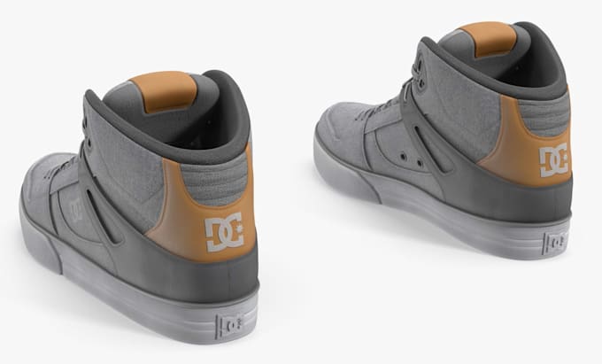 3d sneaker animation and canvas shoe visualization, exploded view and rendering