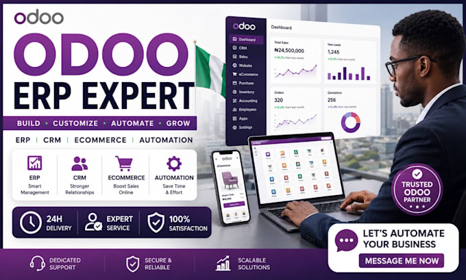 build customize and automate odoo erp CRM ecommerce website, customize odoo erp